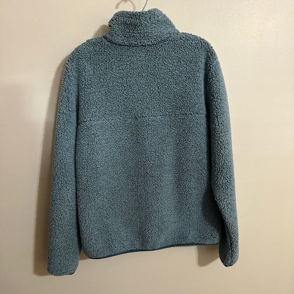 Columbia Sportswear Company Turquoise Blue Fluffy Zip Front Jacket, Size L - Picture 3 of 7